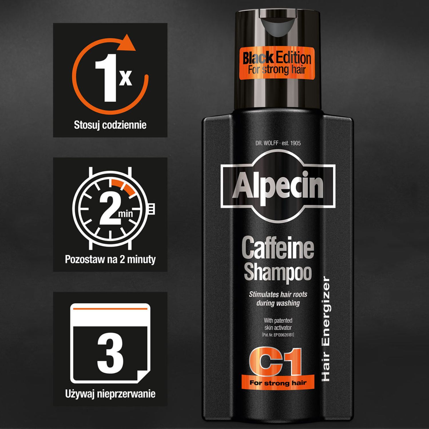 Shampooing Alpecin à la caféine C1 Édition Noire