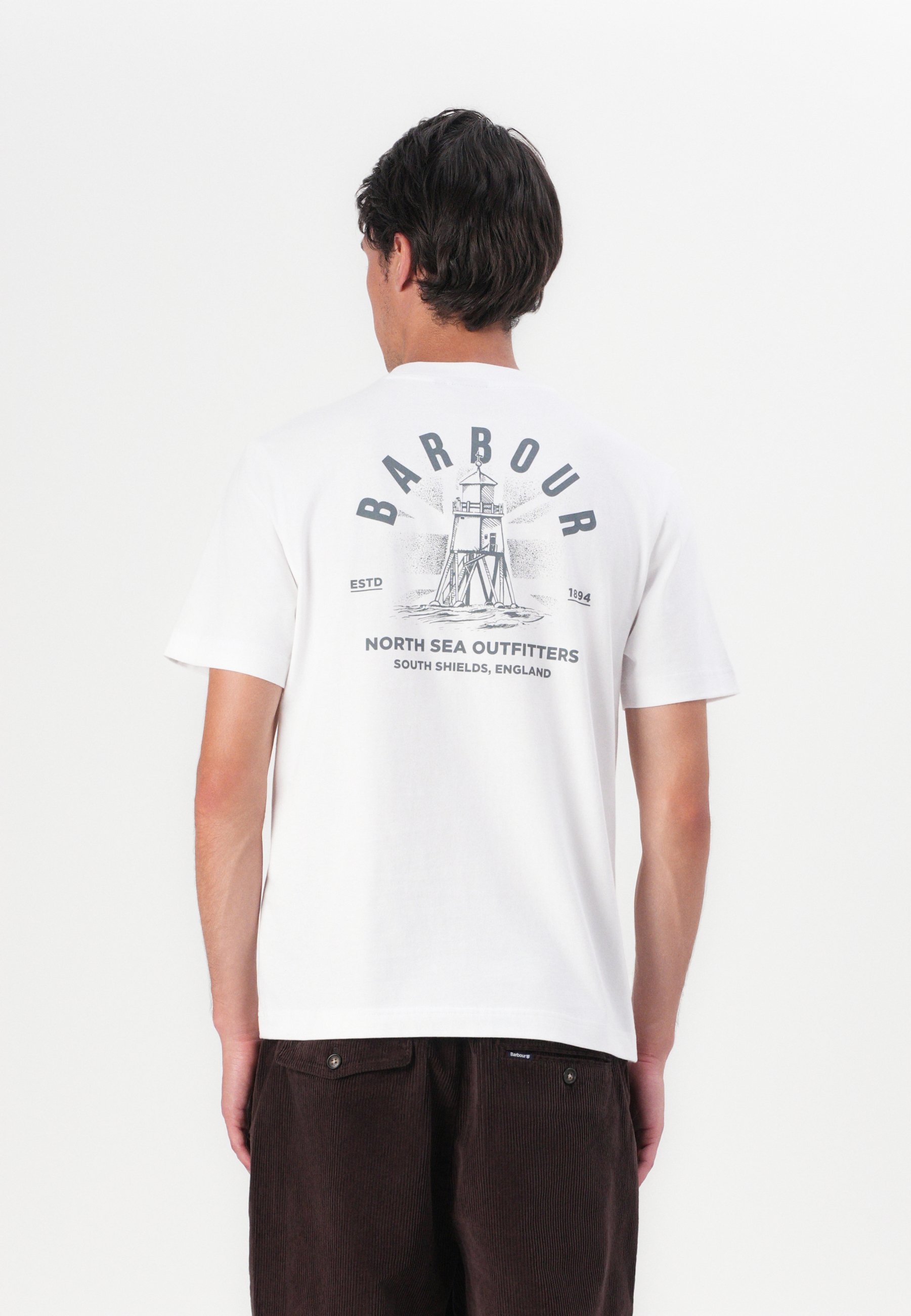 Barbour RELAXED SOUTER - T-shirt met print - wit