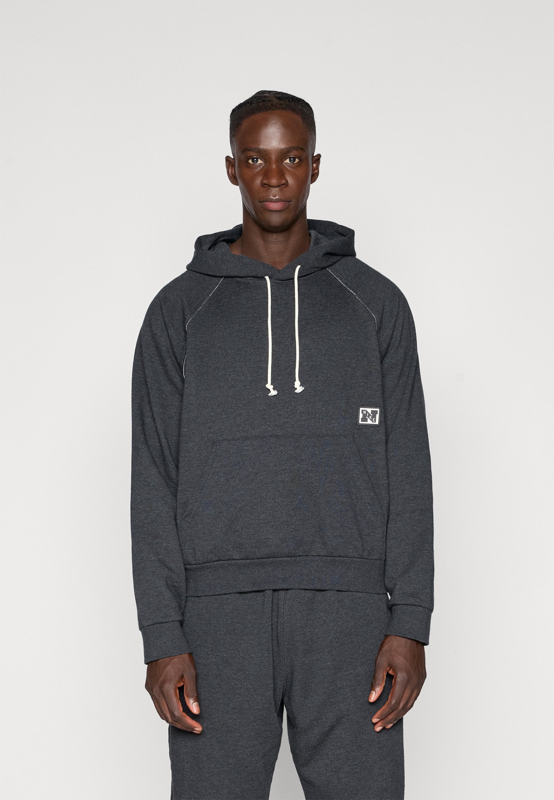 Nike Performance HERITAGE TOP - Mikina s kapucí - black/heather/light ivory