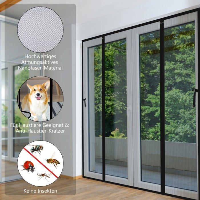 Magnetisch muggennet - Lineware - 152x205 cm - Installatie zonder boren - Bescherming tegen insecten
