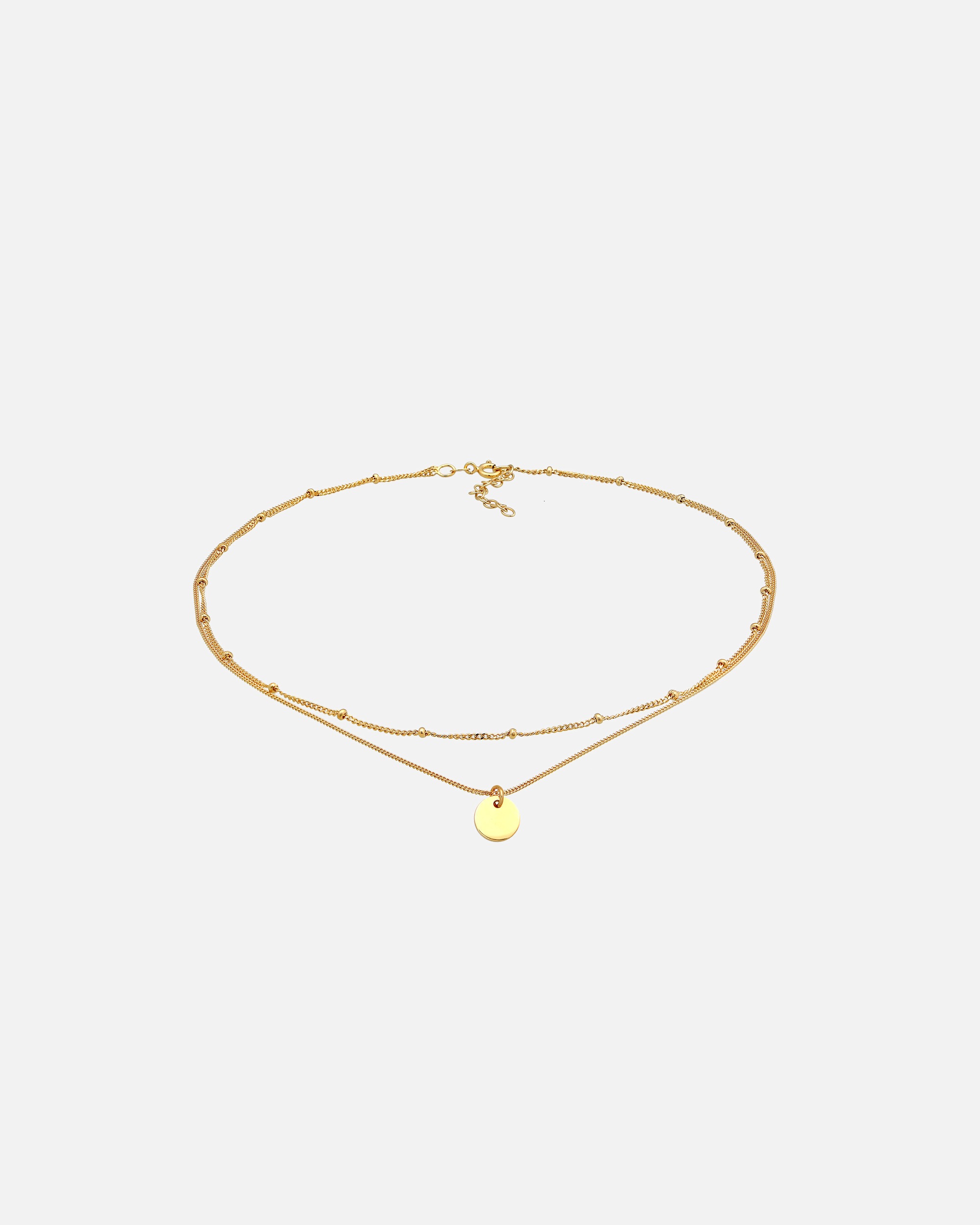 Elli Femmes choker couches plaquettes en argent sterling 925 plaqué or