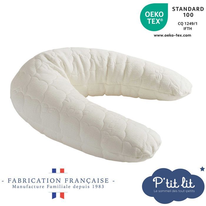 P'TIT LIT Coussin de maternité Bambou - Matelassé - Blanc