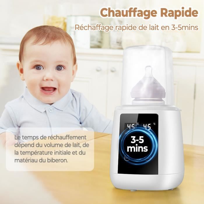 JOULLI 6-in-1 elektrische flessenwarmer - Snel opwarmen van babymelk, voedselwarmer en multifunctionele sterilisator