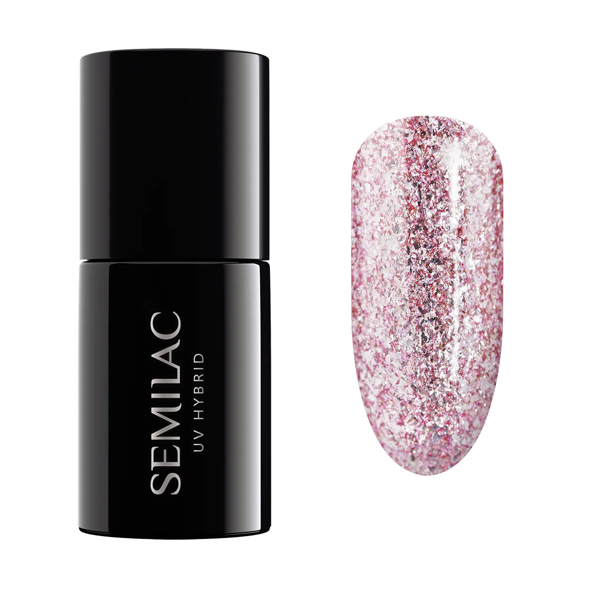 Semilac UV Hybrid Lakier hybrydowy, 293 Rose Gold Shimmer