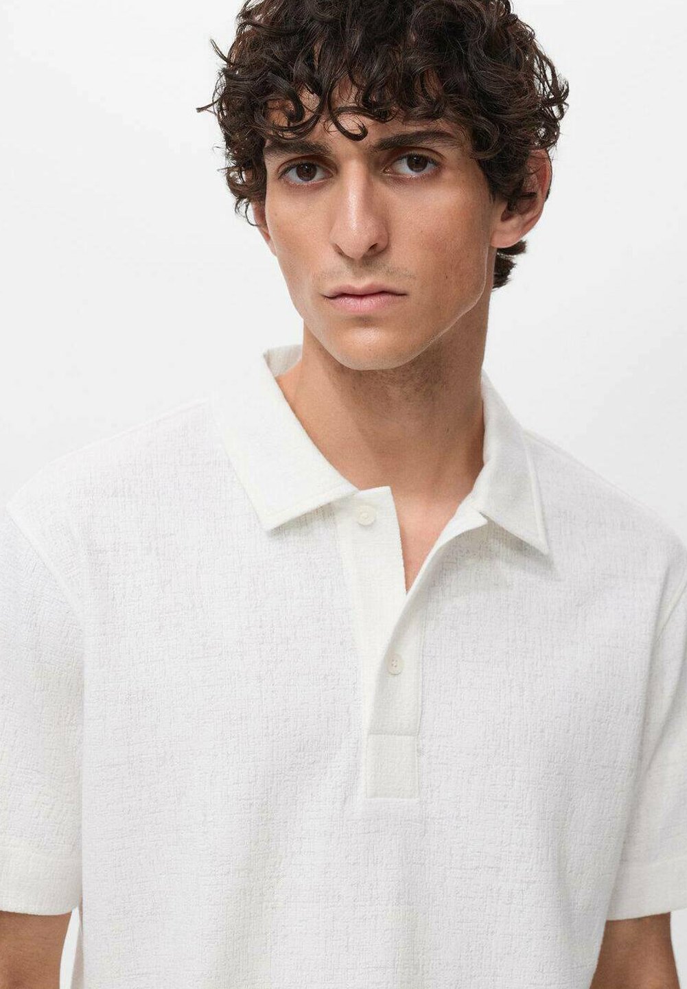 Mango STRUCTURED - Poloshirt - cremeweiß