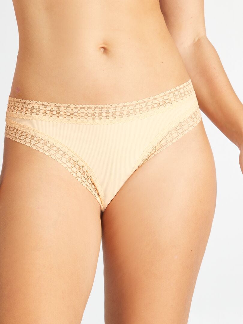 Stringi z koronką - POMARAŃCZOWE