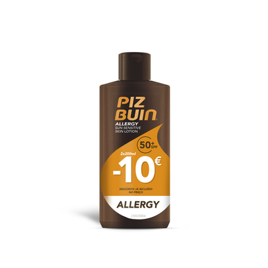 Piz Buin aurinkovoidepakkaus herkälle iholle, allergioille SPF50 2 x 200 ml
