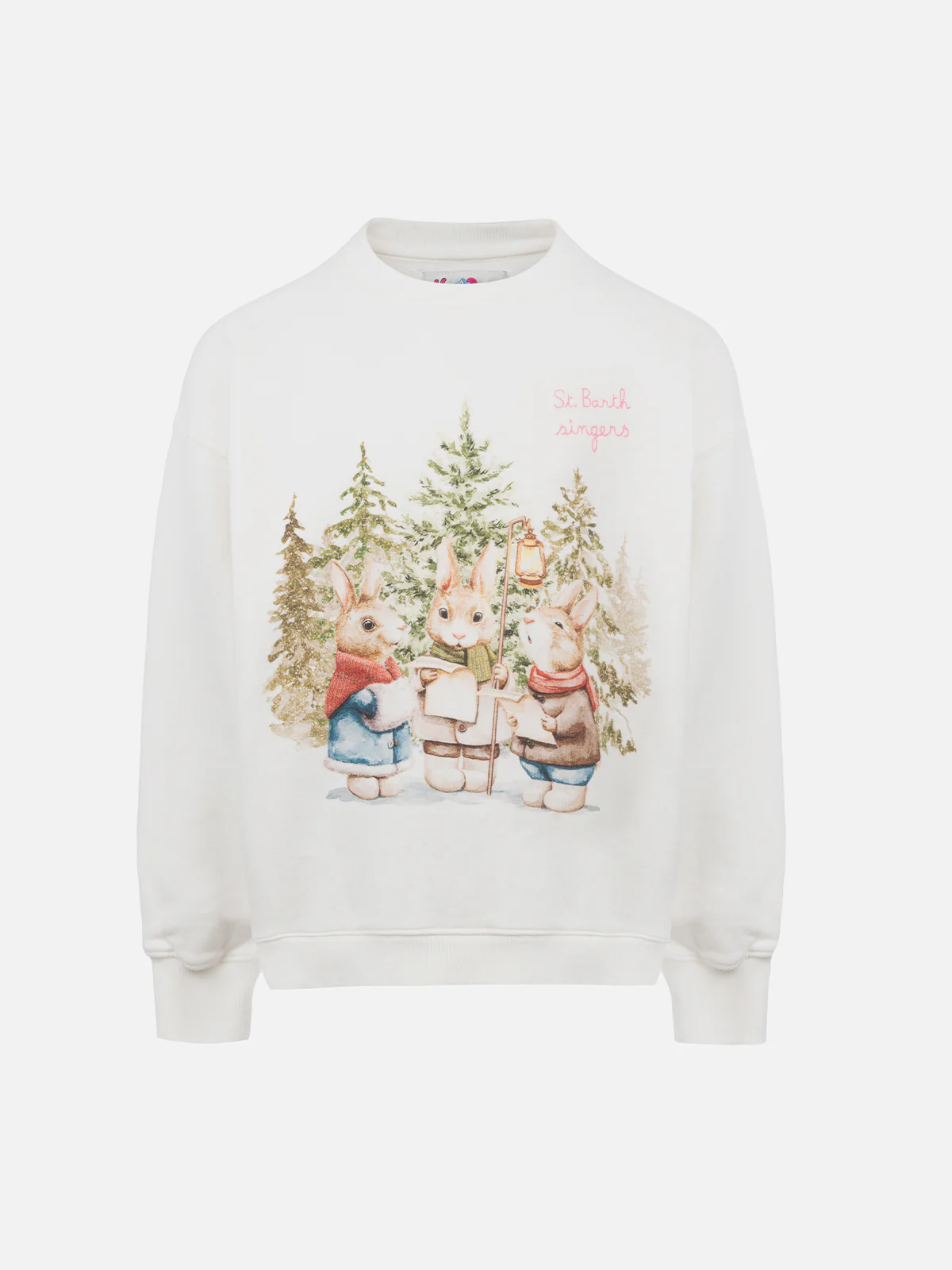 Briony Mädchen-Sweatshirt mit Rundhalsausschnitt, Hasenmotiv und Stickerei