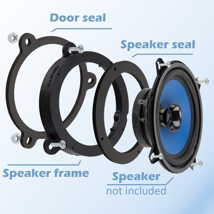 AERZETIX | Kit de 2 adaptadores/soportes para altavoces Ø130 mm | Puertas delanteras y traseras | Compatible con Dacia Sandero Logan