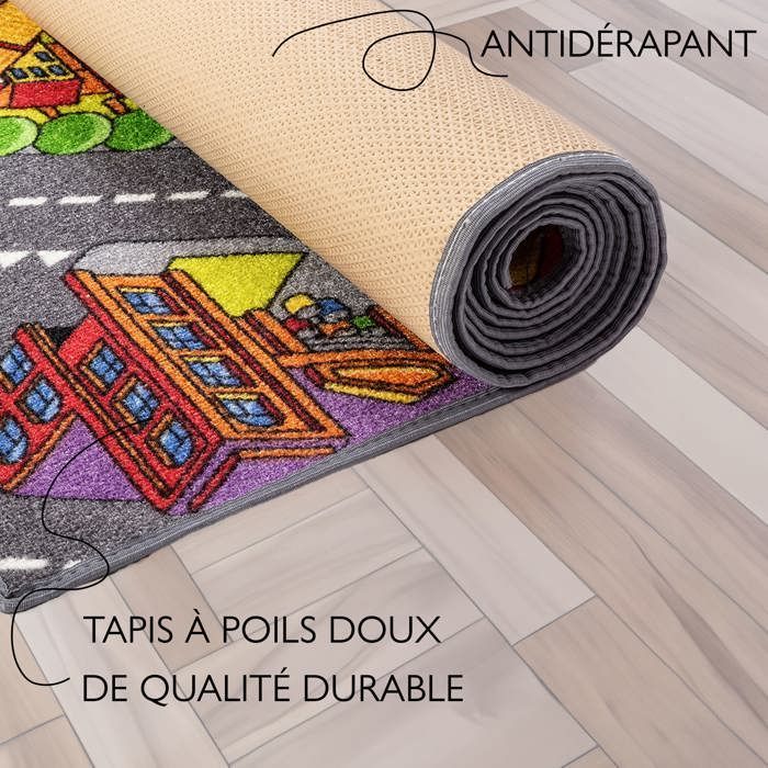 Kinderspeelmat 95x133cm, Big City - Autobaanmat - Wasbaar - Antislip - Carpet Studio