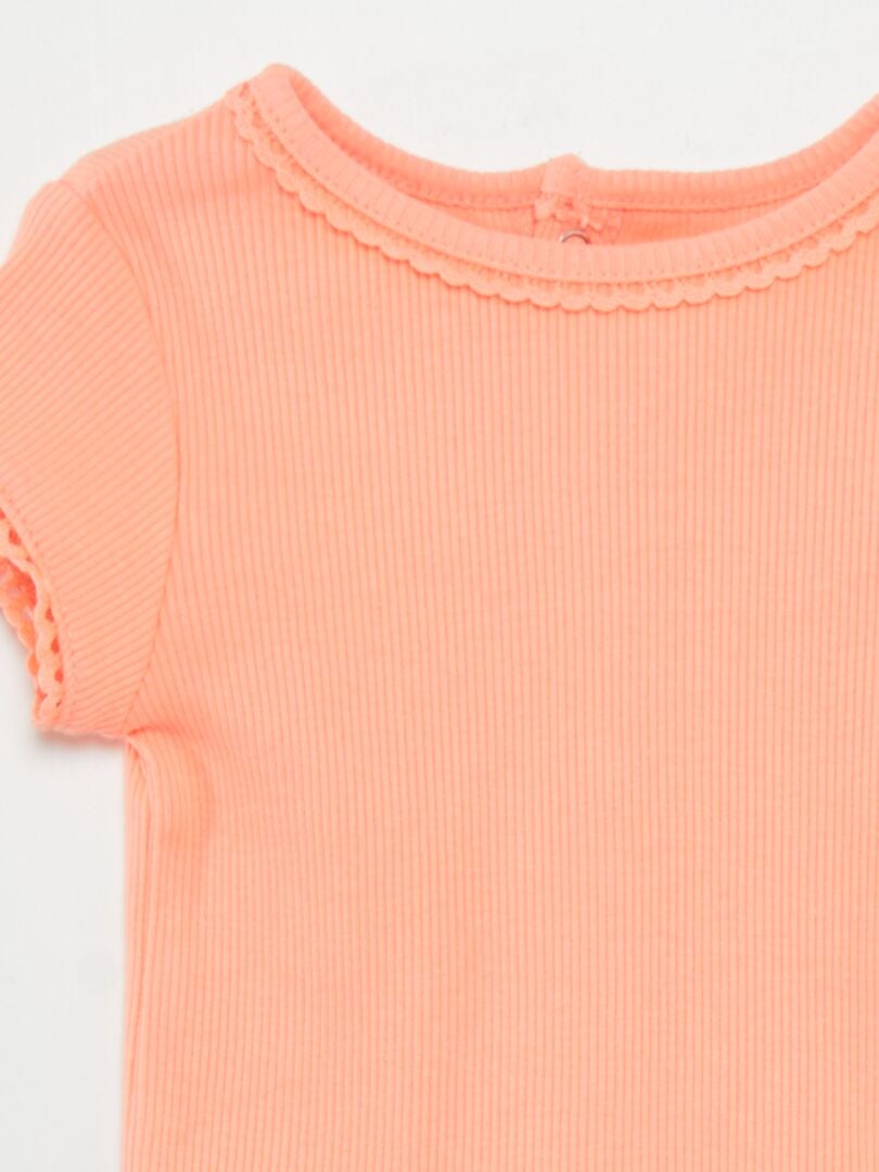 Camiseta de canalé - NARANJA