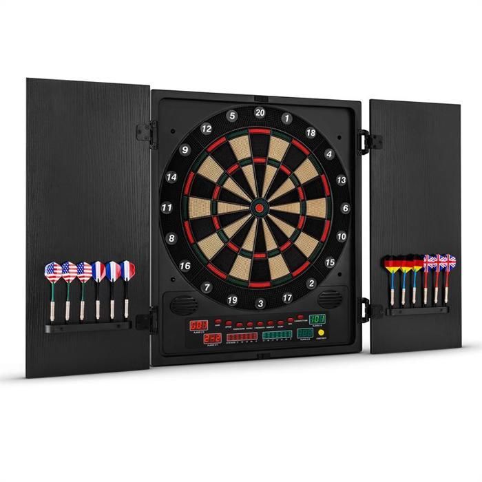 oneConcept Dartmaster 180 Automatic Dartboard with Soft Tips, Black