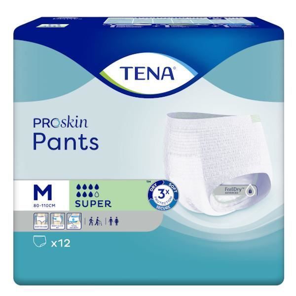 Absorbent underwear - TENA - Proskin Pants - Size M - 12 briefs - Urinary incontinence
