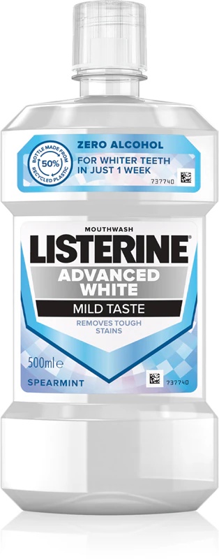 Listerine Advanced White ustna vodica z blagim okusom za beljenje ust