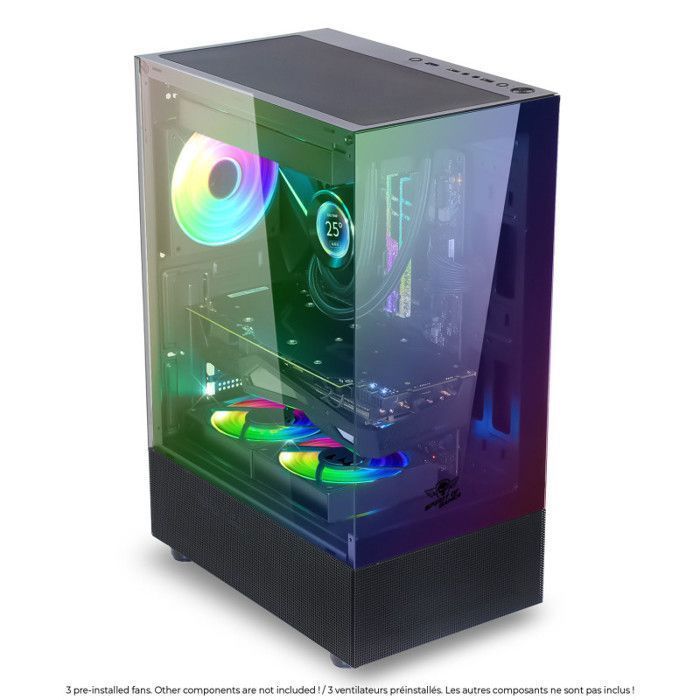 PC Gamer case - SPIRIT OF GAMER - SPECTRA DARK - RGB - 3 120 mm fans - ATX/mATX compatible