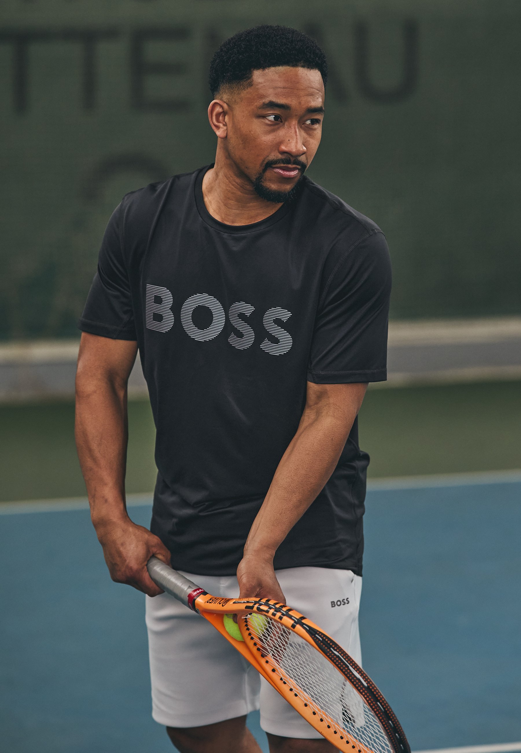 BOSS TEE ACTIVE - Koszulka sportowa - czarna