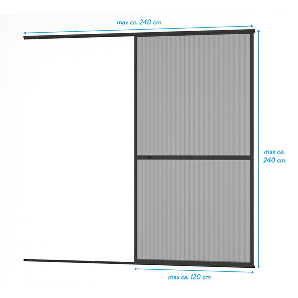 Insect screen aluminum sliding door Comfort 120 x 240 cm, anthracite