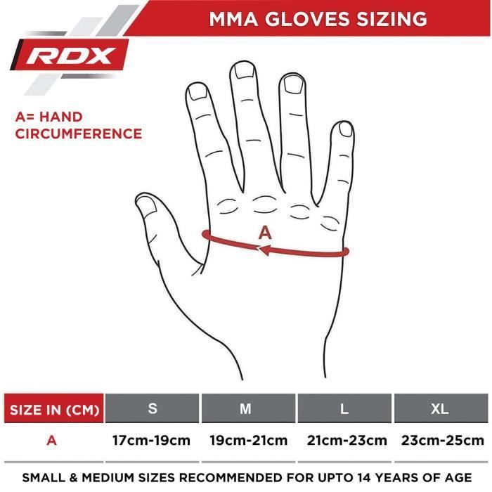 Gants MMA RDX, boxe combat gant pour le grappling, gants de Muay Thai pour le sparring, gants de combat en cage, rouge