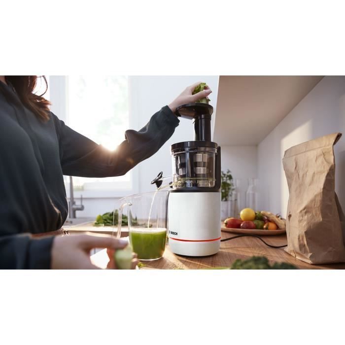 Licuadora BOSCH MESM500W VitaExtract - Blanco/Cromo - 150 W - 1 Velocidad + Retroceso - Sistema de seguridad en la tapa