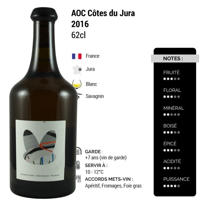 Domaine Grand Côtes du Jura Vin Jaune 2016 - Vinho Branco do Jura (62cl)