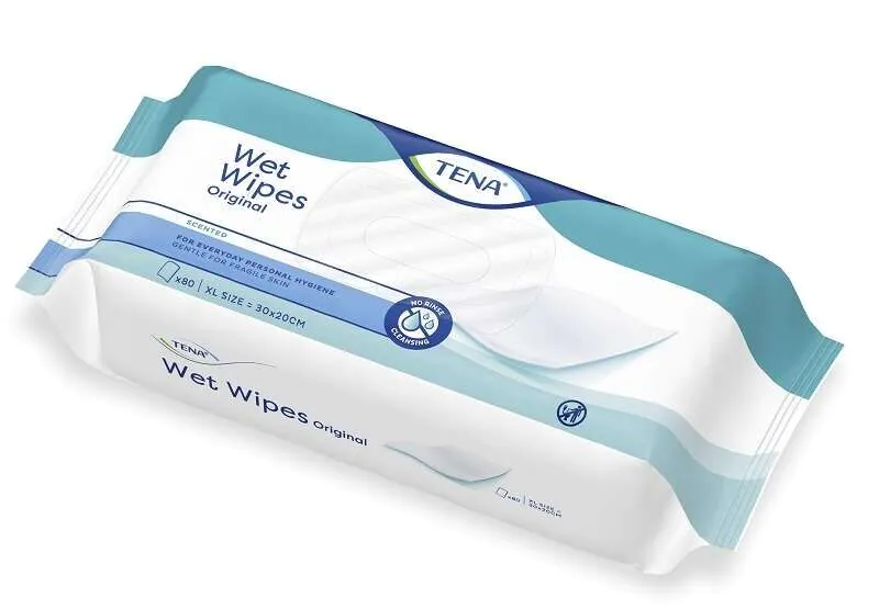 Tena Wet Wipes Original Chusteczki Nawilżane 80 Sztuk