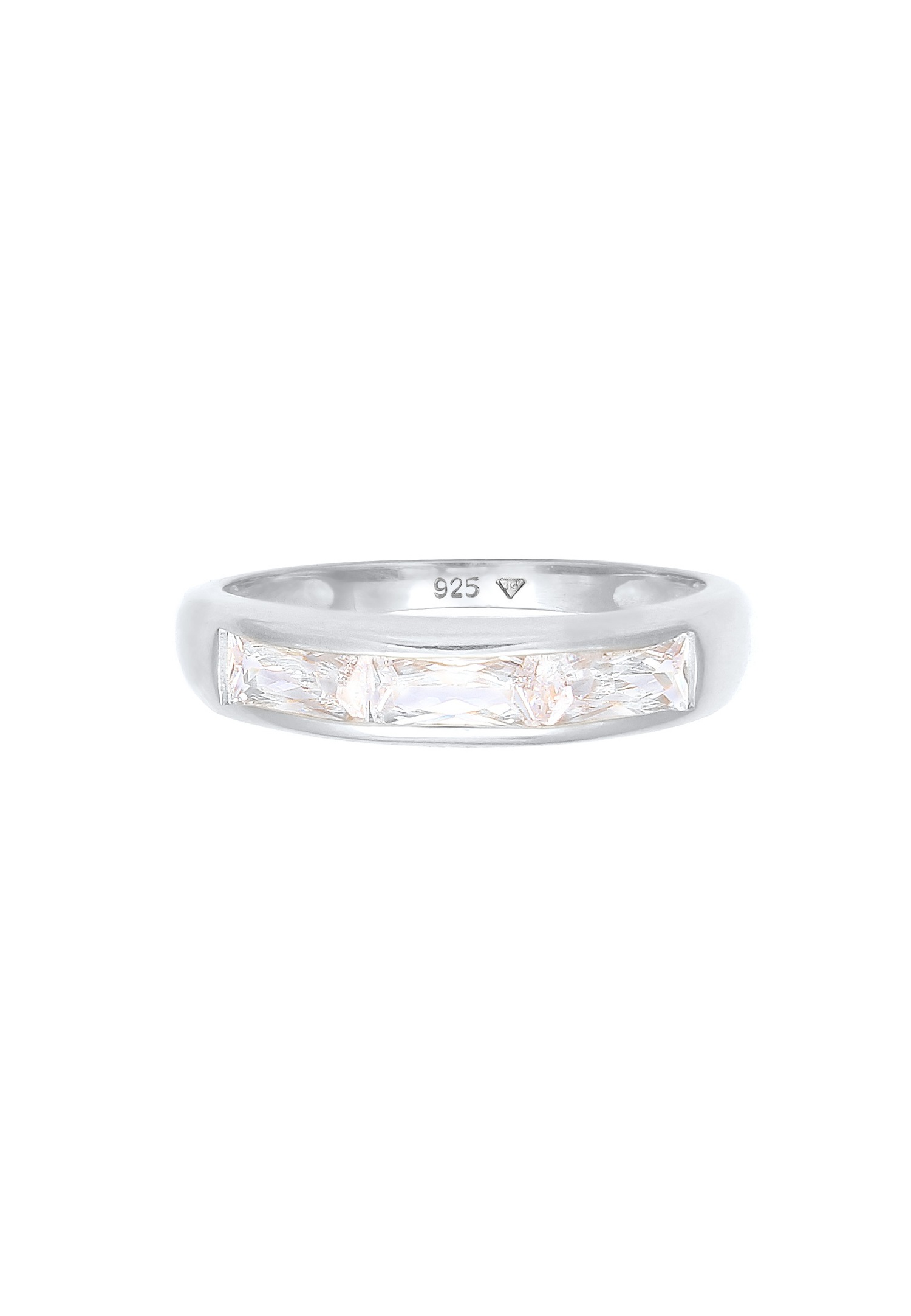 Elli Bague pour dames étincelantes avec des cristaux de zircone en 925/1000 argent massif et plaqué or
