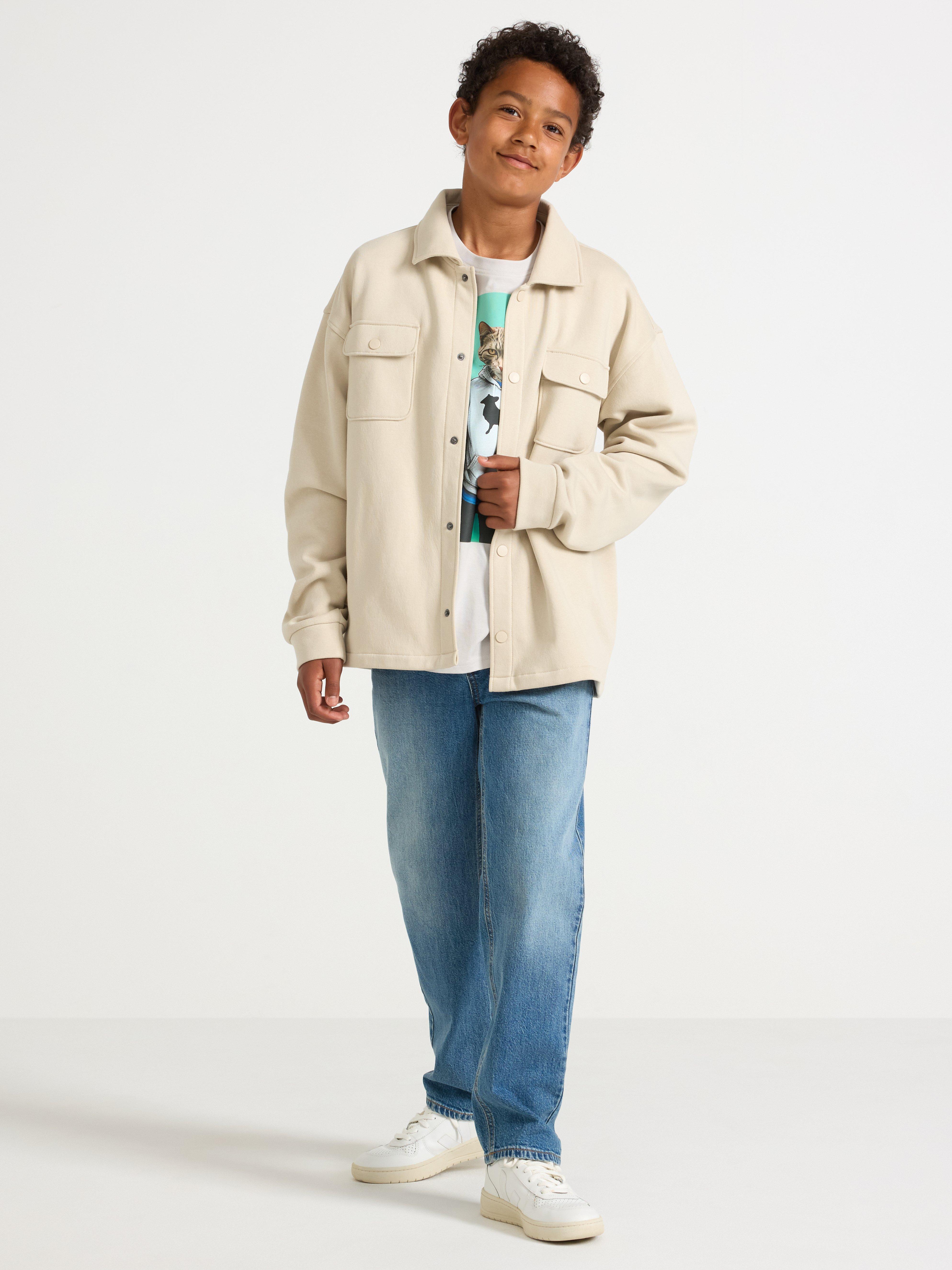Sobrecamisa de trikå Beige claro