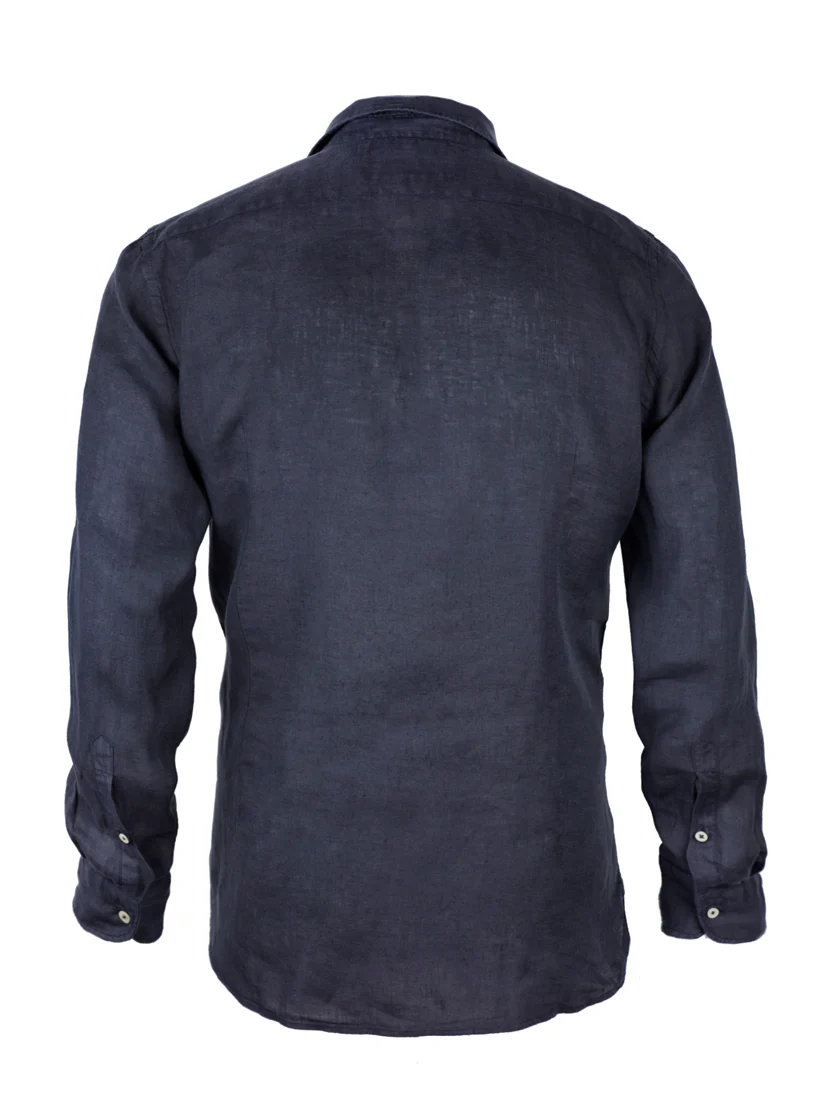 Camicia da uomo Pamplona in lino blu navy