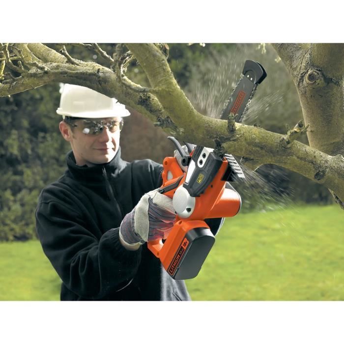 Scie élagueuse électrique sans fil + batterie 2Ah + chargeur - BLACK&DECKER - GKC1820L20-QW - 18V - Chaîne 20cm