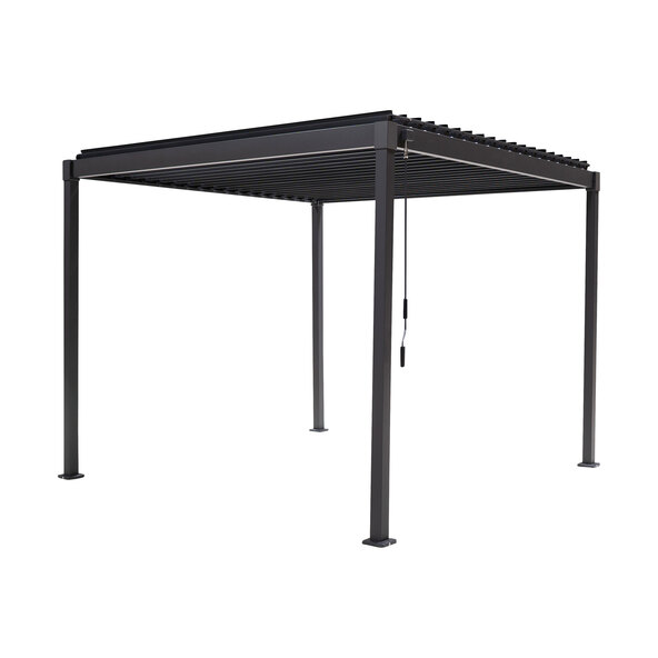 Pavilion with slatted roof, anthracite, 3 x 3 m