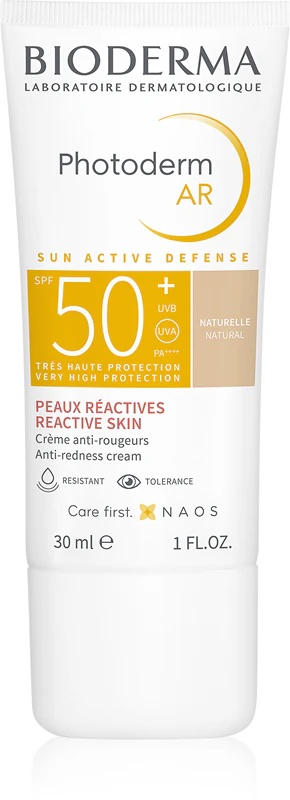 Bioderma Photoderm AR obarvana zaščitna krema za zelo občutljivo kožo, nagnjeno k rdečici, SPF 50+