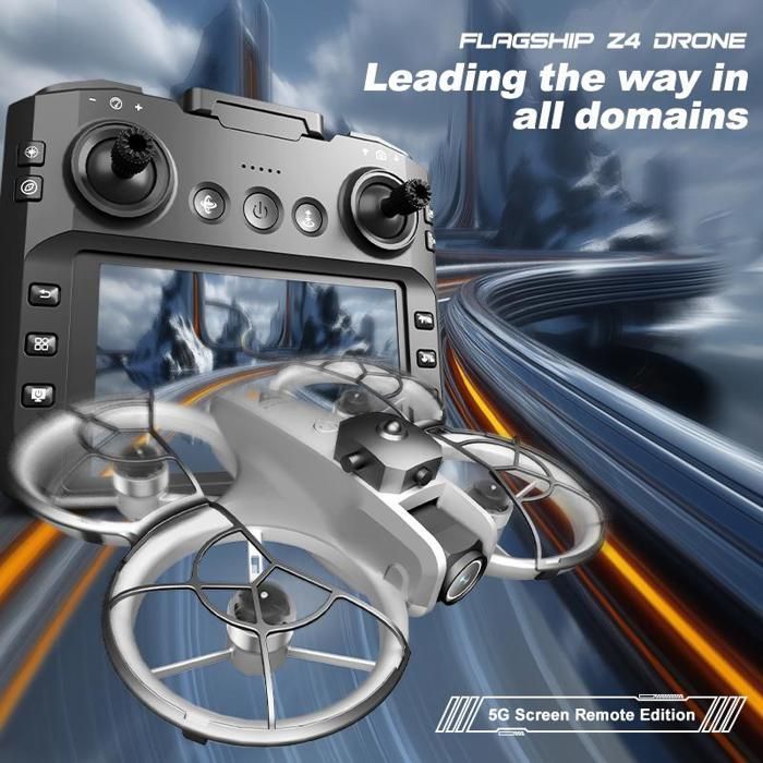 Dron, 4K, 2 baterías, giro, posicionamiento, evitación de obstáculos, transmisión de imagen, protección omnidireccional, gris