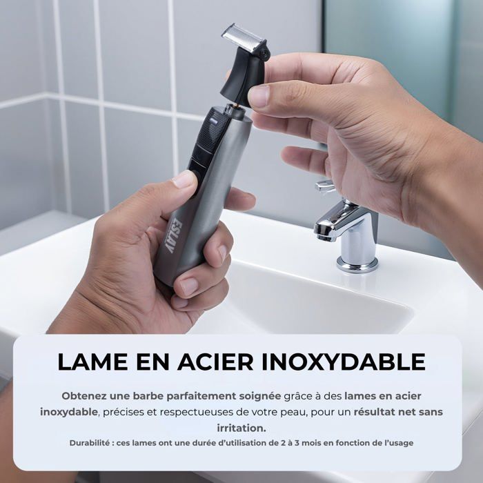 Rasoir électrique homme 3-en-1 ESLAY PRO  Tondeuse barbe, rasage de précision & entretien moustache