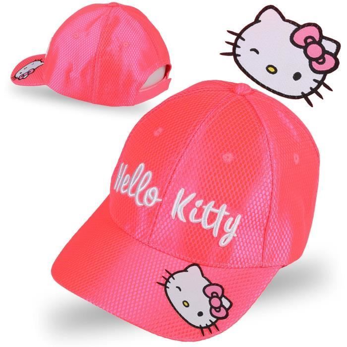 Gorra rosa para niñas - Hello Kitty - Ajustable - Material suave y transpirable