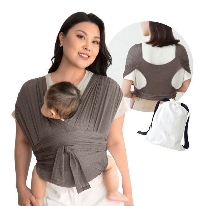 Écharpe porte-bébé universelle réglable 1 pièce en maille respirante - Marron M