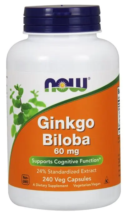 Now Foods Ginkgo Biloba 60 mg, Kapsułki