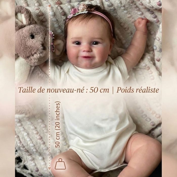 Hyperrealistic Reborn Doll - 50 cm - Soft Touch - Silicone - Realistic - Pink Girl Doll