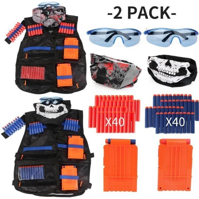 PIMPIMSKY Tactical Vest 2 Pack Nerf N-Strike Elite - Accessories