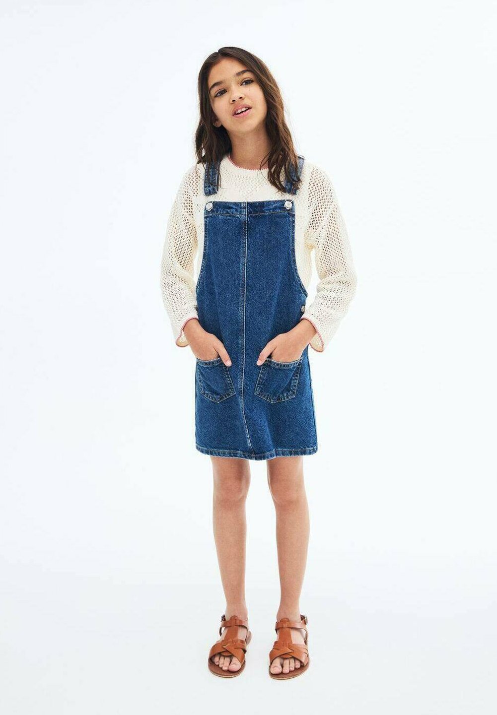 Vestido jeans Mango Kids TEEN - azul escuro