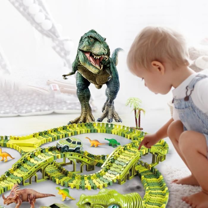 THOTCOC Dinosaur Car Track - Construction toy for children aged 3 and up - 269 pieces
