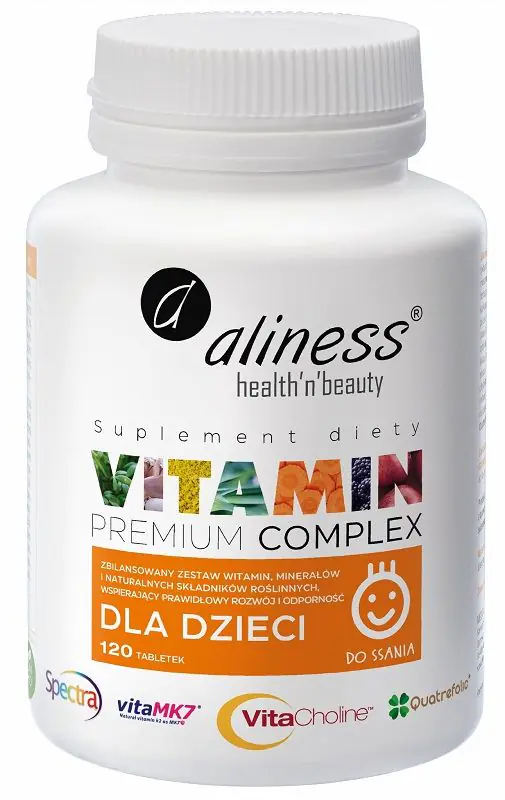 Aliness Premium Vitamin Complex, Kompleks witamin dla dzieci, Tabletki do ssania