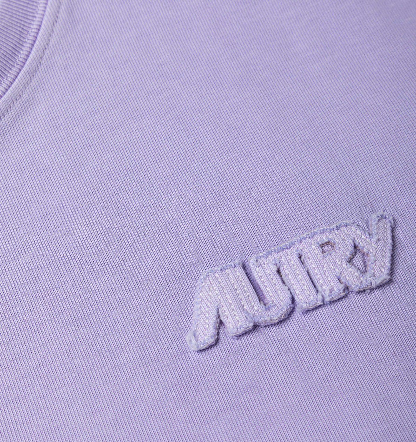 Tricou scurt din jerseu de bumbac liliac, croială dreptunghiulară