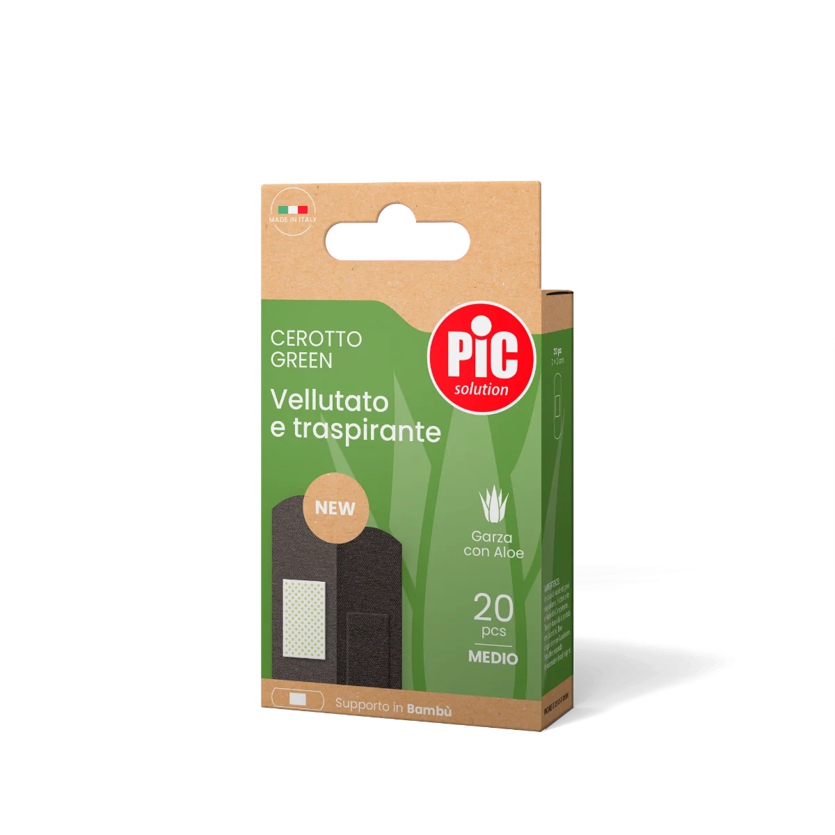 Patchs Pic Cer Green Bambu Aloe M, 20 pièces, en matériaux naturels