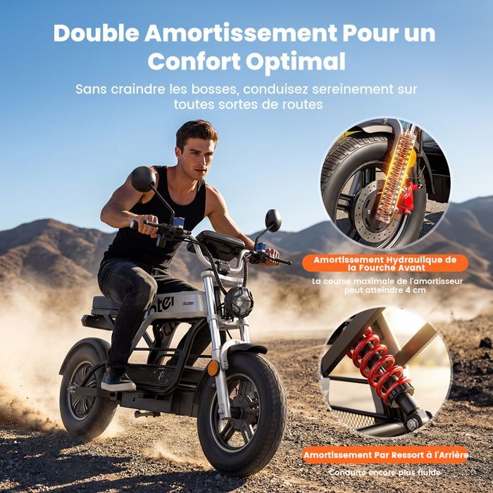 iScooter DX5 Pro Electric Scooter - Seat & Basket - 2000W - 52V 18Ah Battery - 90-100 km Range - 17