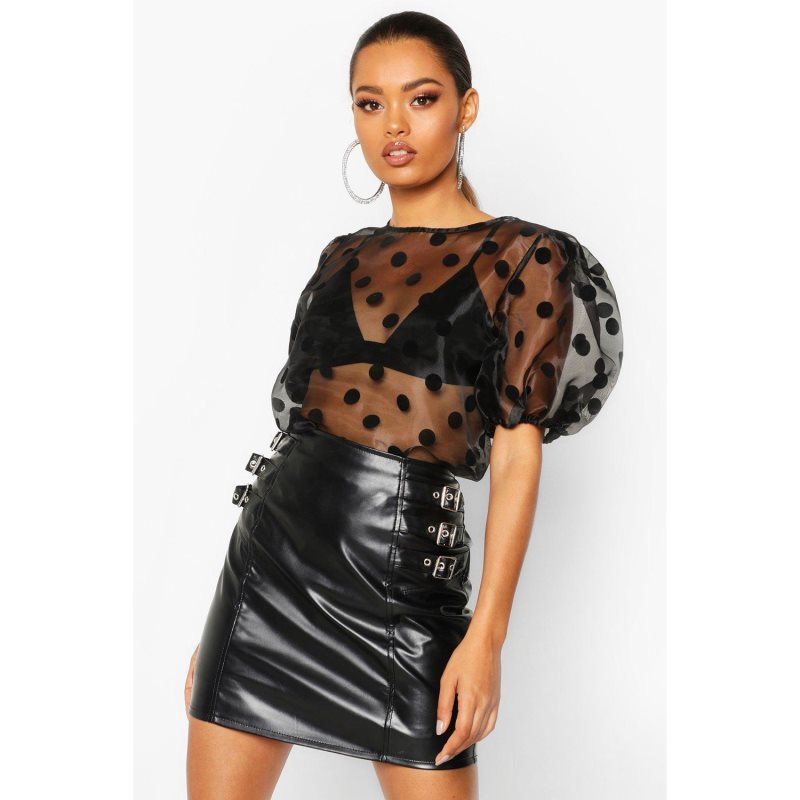 Maglia a maniche corte in chiffon a pois con scollo rotondo, nuova, stile europeo e americano, ideale per il commercio estero. Vendita calda.