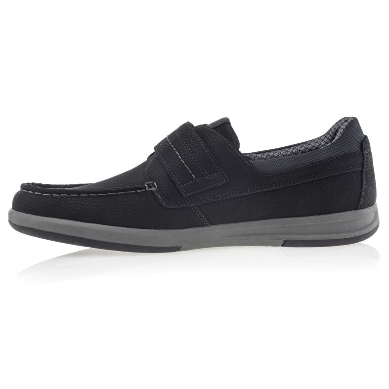 Svarte loafers/båtsko til menn