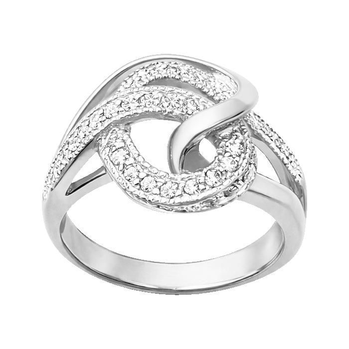 Anello da donna in argento sterling 925 rodiato – Design intrecciato con zirconi cubici – Gioiello elegante e moderno – Punzonato – Idea regalo