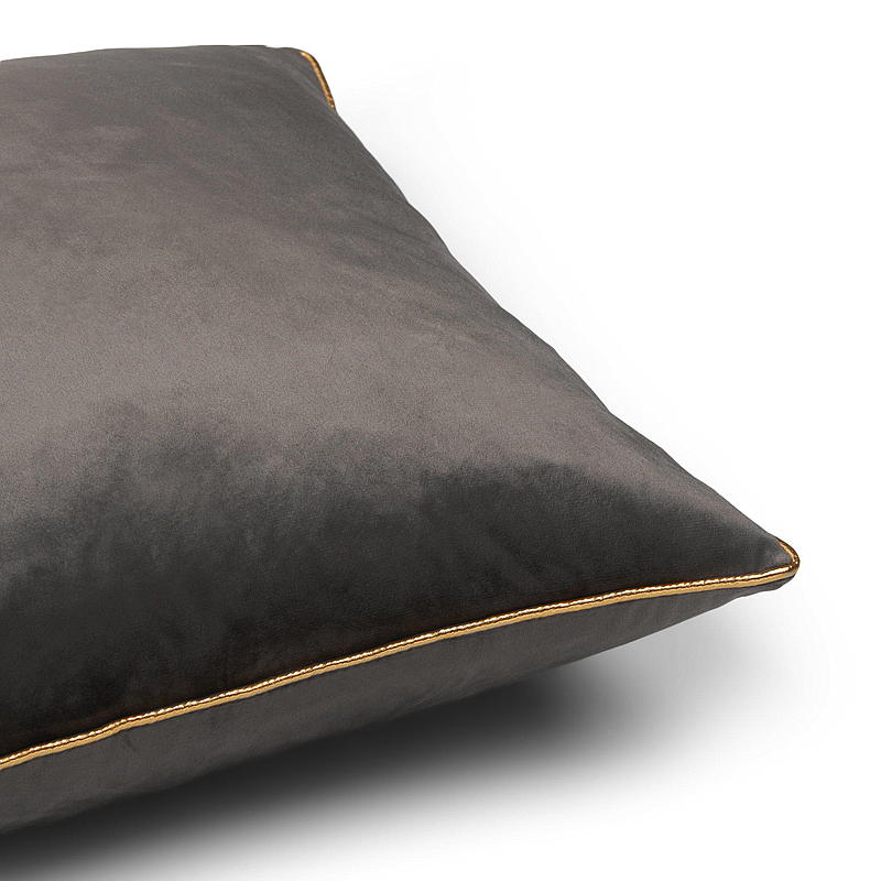 Hjem Putetrekk 45x45 cm grå med gullkant