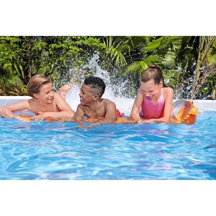 Kit piscina tubolare fuori terra BESTWAY - Steel Pro Max™ - 488 x 244 x 122 cm - Rettangolare (filtro a cartuccia, copertura, scaletta)