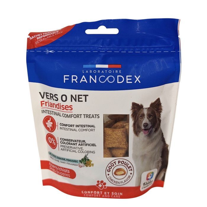 Vers o net Friandises Confort Intestinal 75 g pour chiens et chiots. - Francodex